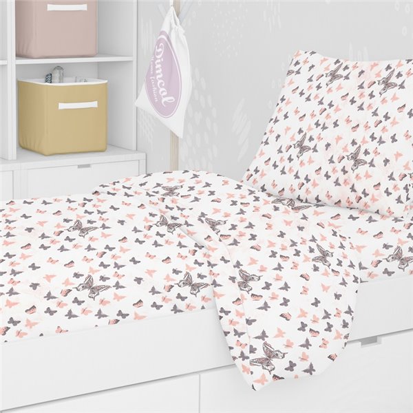 Σεντόνια Μονά (σετ) 3 Τεμαχίων Dimcol Butterfly 61 Coral 2