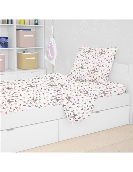 Σεντόνια Μονά (σετ) 3 Τεμαχίων Dimcol Butterfly 61 Coral