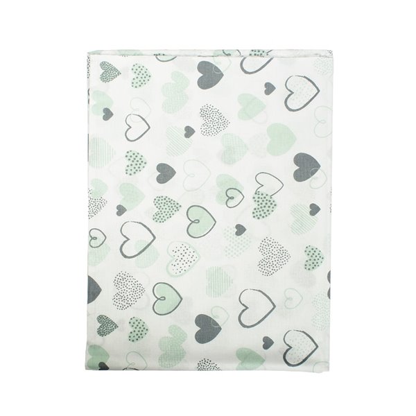 Σεντόνια Κούνιας (σετ) Dimcol Hearts 10 Green 2