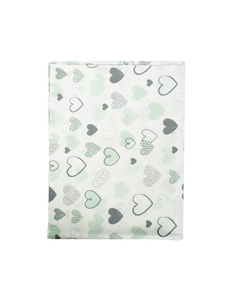 Σεντόνια Κούνιας (σετ) Dimcol Hearts 10 Green
