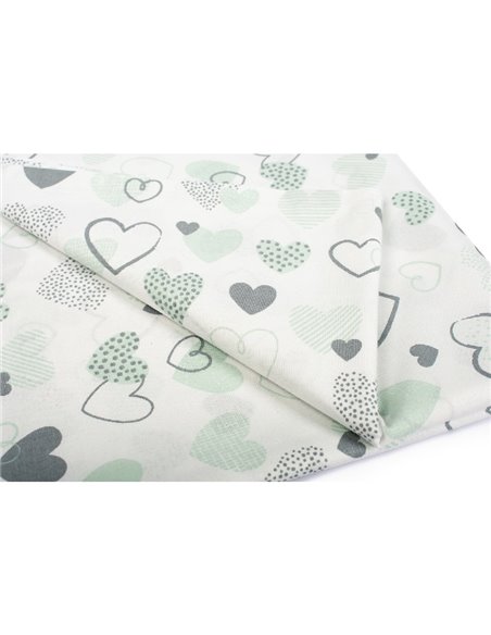 Σεντόνια Κούνιας (σετ) Dimcol Hearts 10 Green