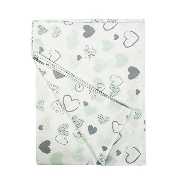 Σεντόνια Κούνιας (σετ) Dimcol Hearts 10 Green