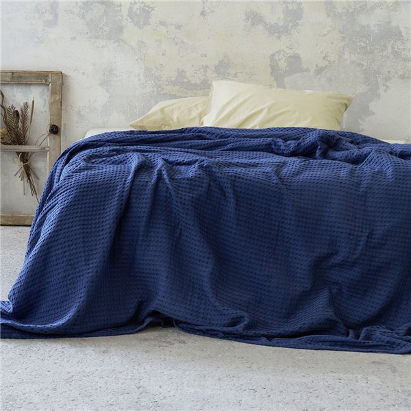 Κουβέρτα Πικέ Γίγας Nima Home Habit Navy Blue