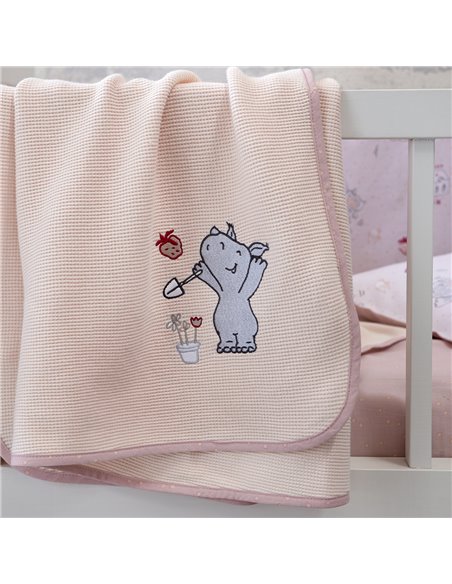 Κουβέρτα Πικέ Κούνιας Nima Home Little Rhino