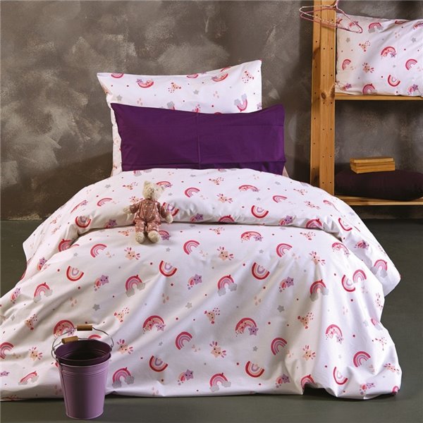 Παπλωματοθήκη Μονή Sb Home Baby Rainbow Pink