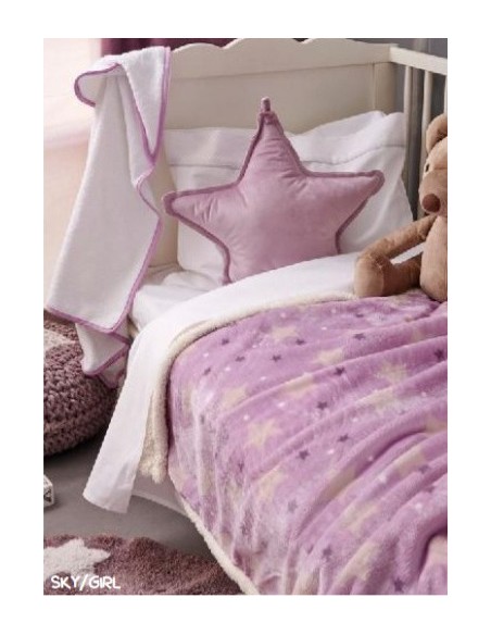 Κουβέρτα Λίκνου Fleece 80x90 Palamaiki Sky Girl