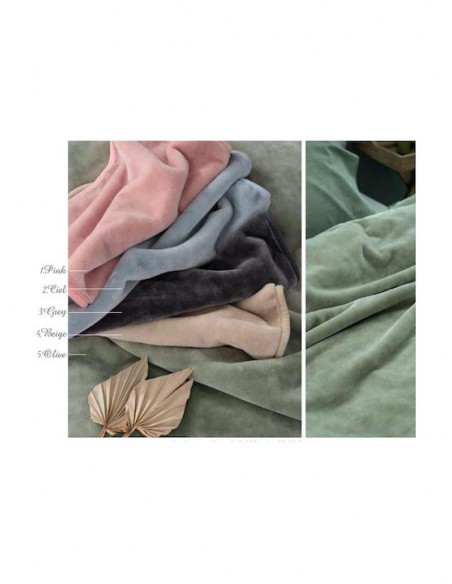 Κουβέρτα Βελουτέ Υπέρδιπλη 220x240 Palamaiki Dream Velour/2 Olive