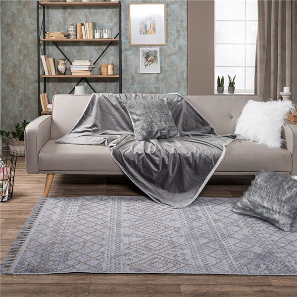 Κουβέρτα Καναπέ Teoran Velour 11 Silver