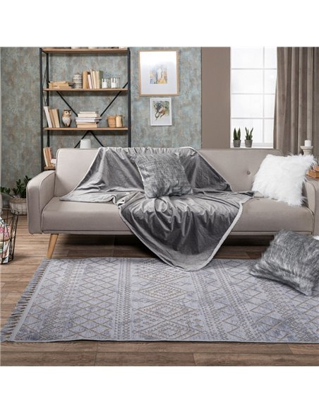 Κουβέρτα Καναπέ Teoran Velour 11 Silver