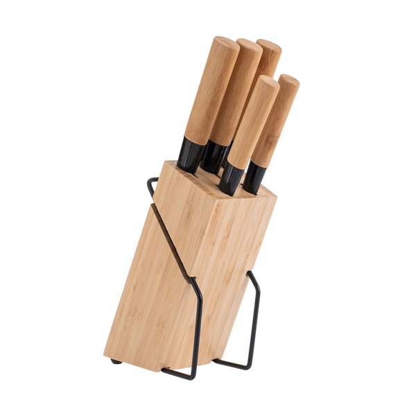 Μαχαίρια Bamboo (σετ 5τμχ) Ανοξείδωτα Με Βάση εstia 01-12854