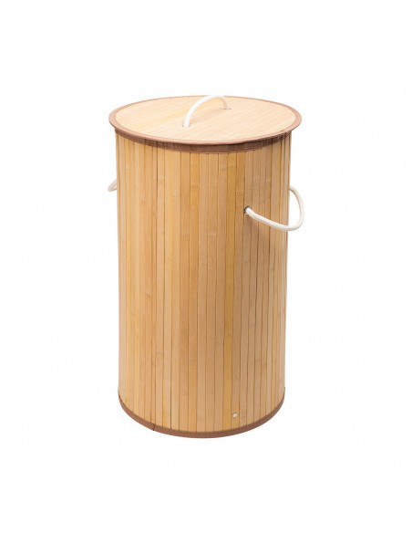 Καλάθι Απλύτων Πτυσσόμενο 57Lt Bamboo Στρογγυλό εstia 02-12823