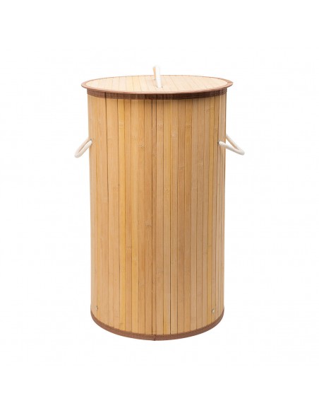 Καλάθι Απλύτων Πτυσσόμενο 57Lt Bamboo Στρογγυλό εstia 02-12823