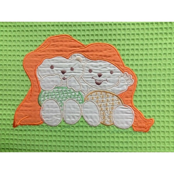 Κουβέρτα Πικέ Κούνιας White House Teddy Bear Green