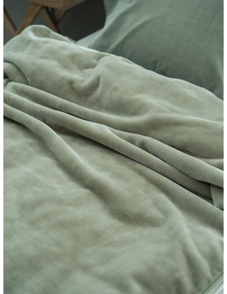 Κουβέρτα Βελουτέ Υπέρδιπλη 220x240 Palamaiki Dream Velour/2 Olive