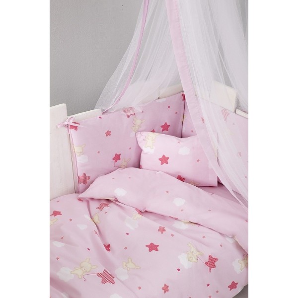 Κουβερλί Κούνιας Nima Home Baby Star Pink 2
