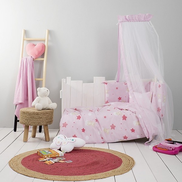 Κουβερλί Κούνιας Nima Home Baby Star Pink
