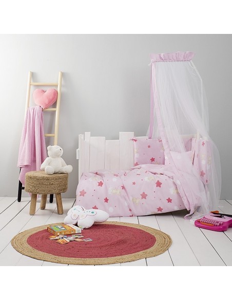 Κουβερλί Κούνιας Nima Home Baby Star Pink