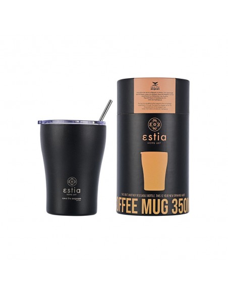 Θερμός Coffee Mug 350ml εstia Save The Aegean Midnight Black 01-12083
