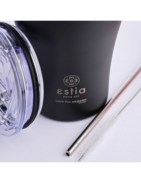 Θερμός Coffee Mug 350ml εstia Save The Aegean Midnight Black 01-12083