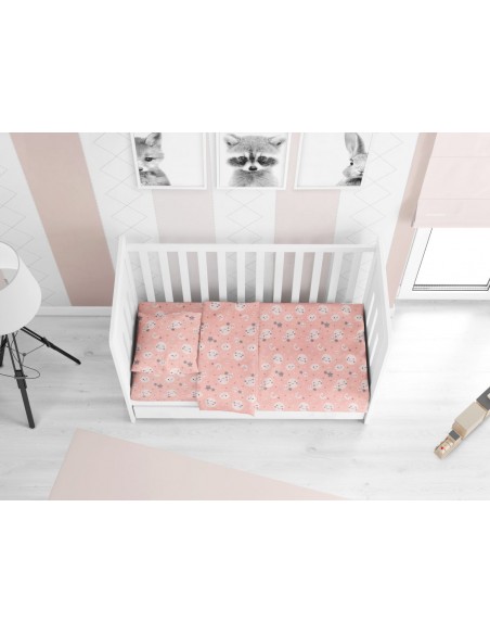 Σεντόνια Κούνιας (σετ) Dimcol Smile 82 Coral