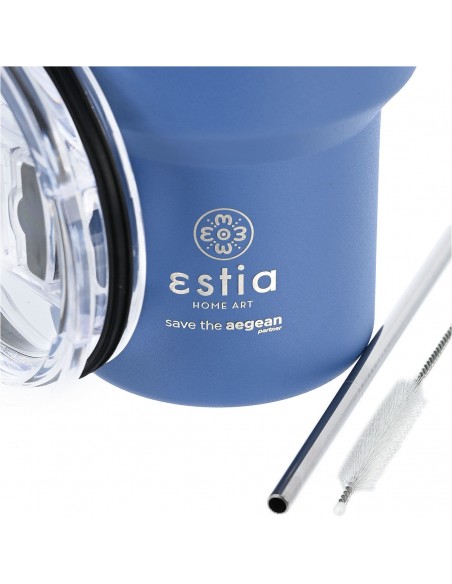 Θερμός Mug Lite 400ml εstia Save The Aegean 01-18450 Denim Blue