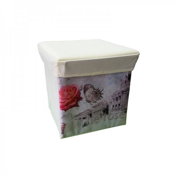 Κουτί Αποθήκευσης - Σκαμπό Πτυσσόμενο The Rose