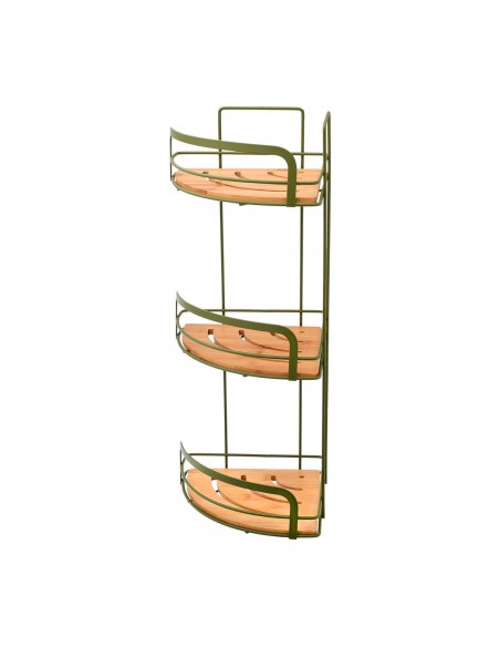 ΕΤΑΖΕΡΑ OLIVE SERIES ΜΕΤΑΛΛΙΚΗ ΓΩΝΙΑΚΗ 3 ΘΕΣΕΩΝ 49x19.5x19.5cm ΛΑΔΙ 02-14865 ESTIA