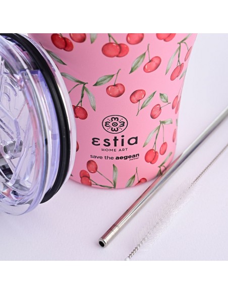 Θερμός Coffee Mug Save The Aegean 350ml εstia 01-16876 Cherry Rose εstia