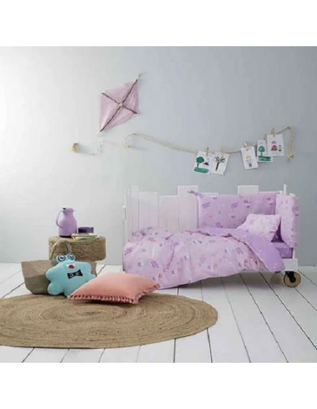 Κουβερλί Κούνιας 100x140 Nima Home Baby Roar Lilac
