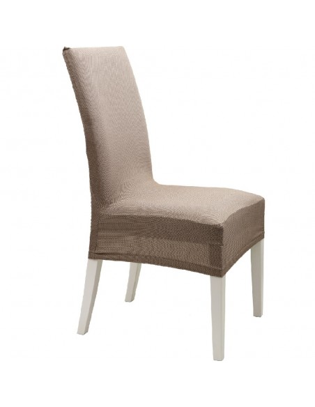 Κάλυμμα Καρέκλας Κοντό Viopros Jacquard Elastic Elegant Σοκολά