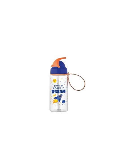 Πλαστικό Παγούρι Παιδικό Με Καλαμάκι Sonic 500ml Sidirela E-4226