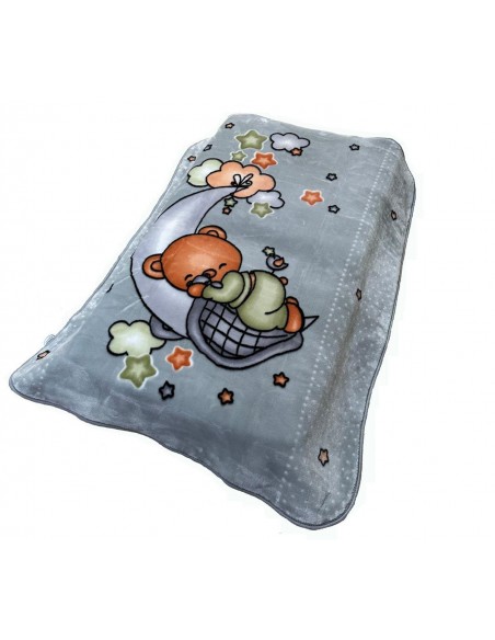 Βρεφική Κουβέρτα Κούνιας 110x140 Dimcol Bebe Crescent Moon 33 Light Grey