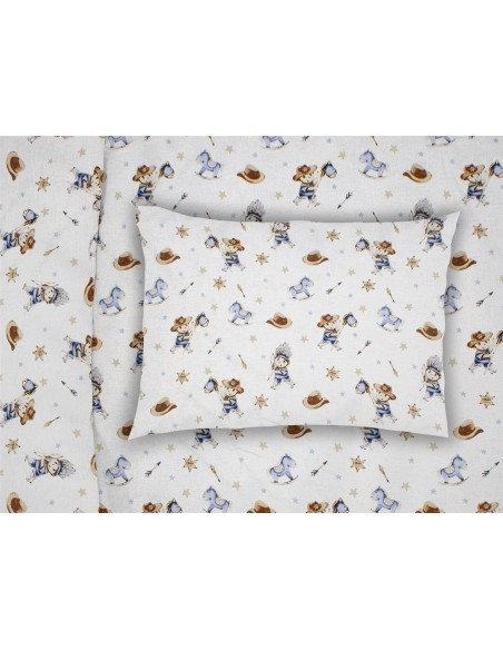 Μαξιλαροθήκη Εμπριμέ 35x45 Dimcol Bebe Wild West 540 Sky Blue