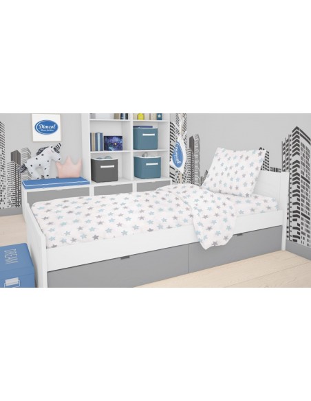 ΣΕΝΤΟΝΙΑ ΕΜΠΡΙΜΕ ΣΕΤ 2 τεμ Star 104 160Χ240 Sky blue Cotton 100% Dimcol Kids