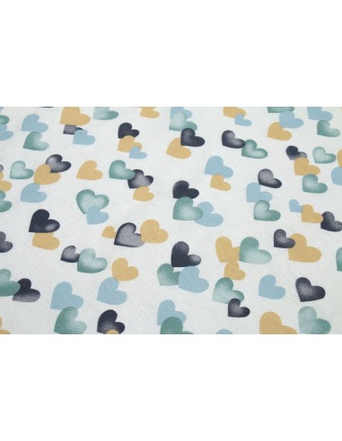 Πάνα Χασέ bebe Hearts 11 80X80 Grey-Green Dimcol