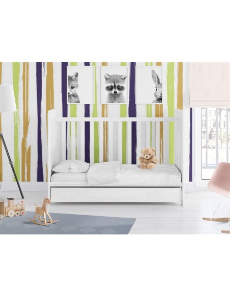 Σεντόνια Κούνιας 120X160 (Σετ 3 Τεμ) Dimcol Bebe Solid 491 White