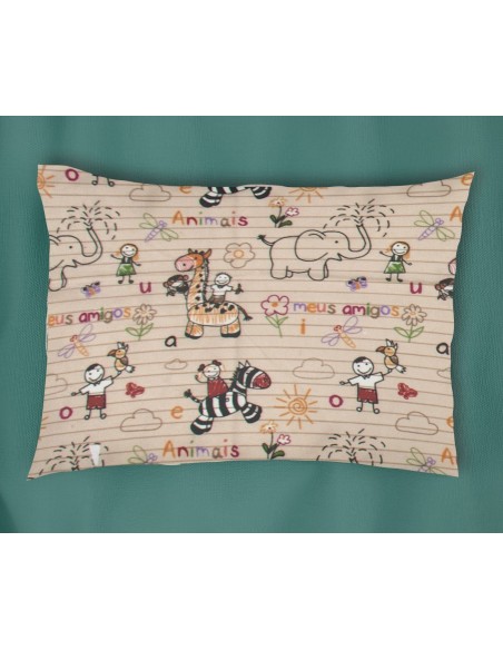 Μαξιλαροθήκη Εμπριμέ 50x70 Φανελένια Dimcol Kids Africa 145 Beige