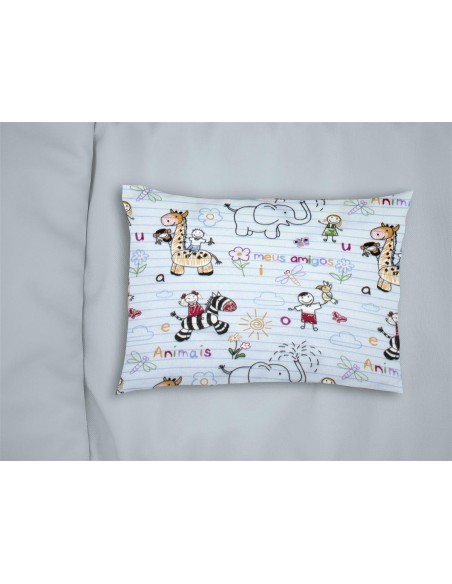 Μαξιλαροθήκη Εμπριμέ 50x70 Φανελένια Dimcol Kids Africa 144 Sky Blue