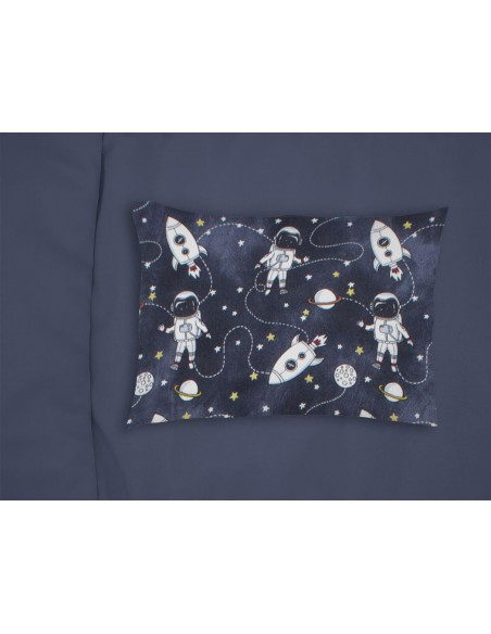 Μαξιλαροθήκη Εμπριμέ 50X70 Φανελένια Dimcol Kids Galaxy Travel 90 Blue