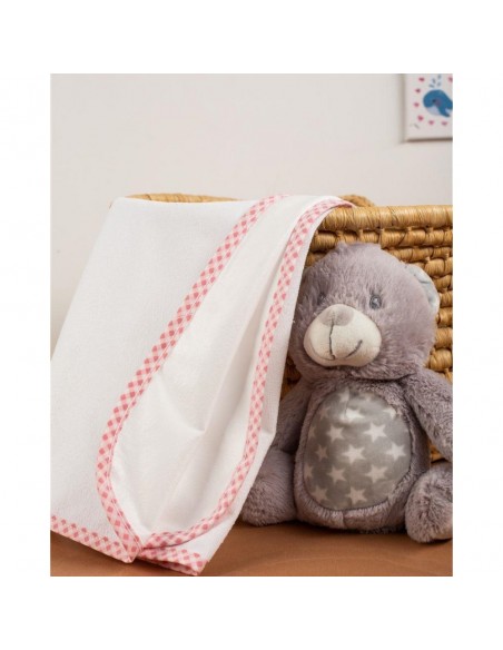 Σελτεδάκι Αδιάβροχο 67x90 Dimcol Bebe 33 Λευκό/Ροζ