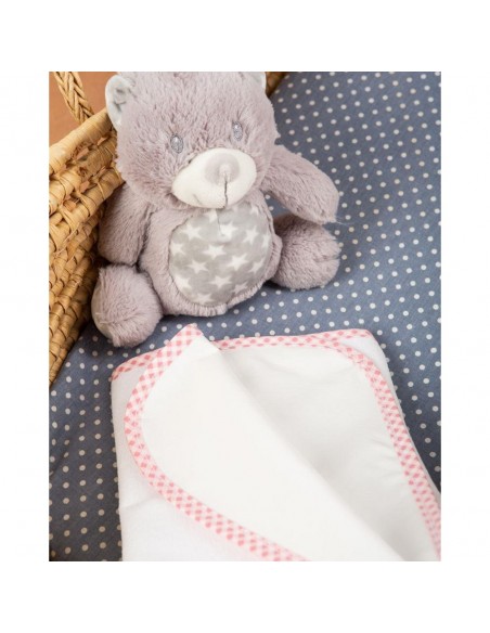 Σελτεδάκι Αδιάβροχο 67x90 Dimcol Bebe 33 Λευκό/Ροζ