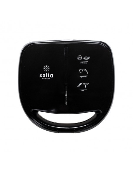 Τοστιέρα Με Αποσπώμενες Πλάκες Black & Inox 850W εstia 06-10041