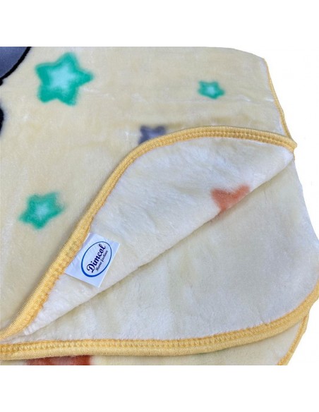 Κουβέρτα Βελουτέ Κούνιας 110x140 Dimcol Bebe Studying Bear 39 Light Beige
