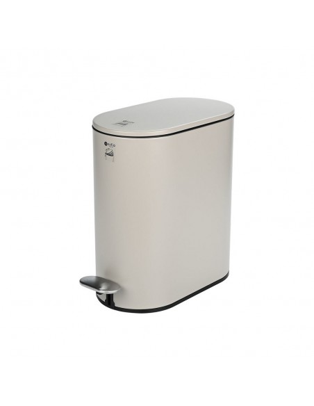 Κάδος Απορριμμάτων Μεταλλικός Soft Close Slim Oval 5LT Taupe εstia 02-19129