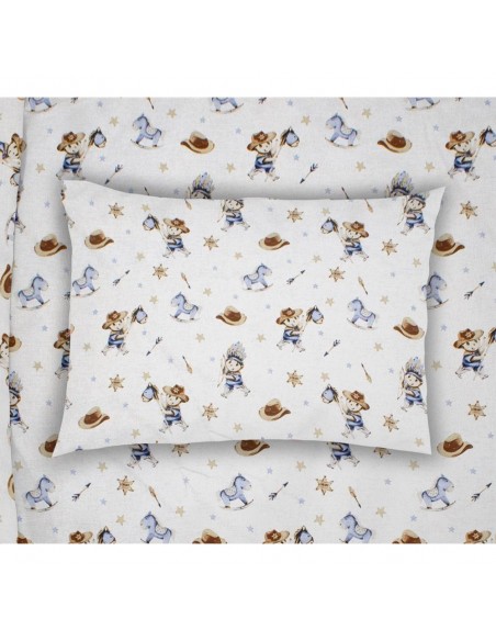 Μαξιλαροθήκη Εμπριμέ 35x45 Dimcol Bebe Wild West 540 Sky Blue