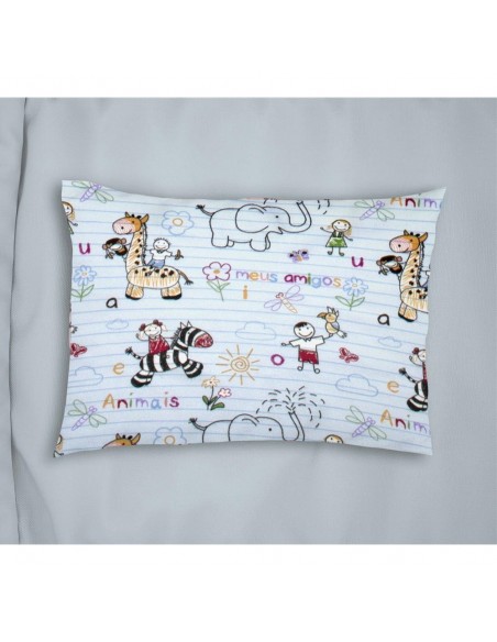 Μαξιλαροθήκη Εμπριμέ 50x70 Φανελένια Dimcol Kids Africa 144 Sky Blue