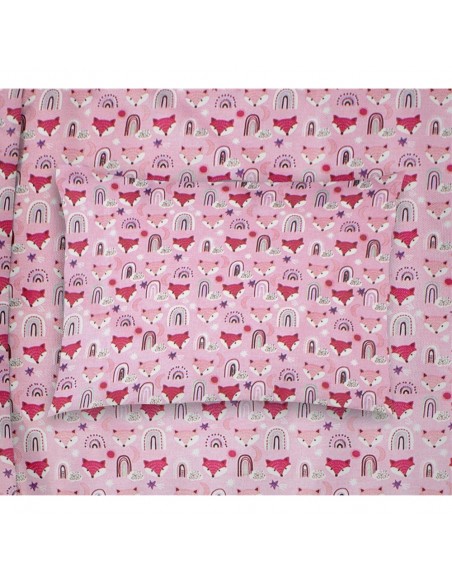 Μαξιλαροθήκη Εμπριμέ 50x70 Dimcol Kids Fox 525 Pink Dimcol