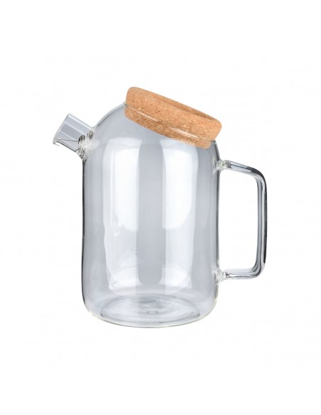 Κανάτα Γυάλινη 1200ml Με Καπάκι Φελλού Estia