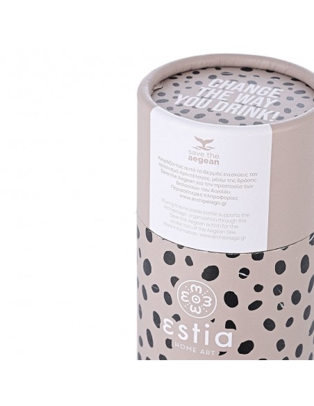 Θερμός Travel Flask 500ml Save The Aegean εstia 01-16630 Leopard Taupe