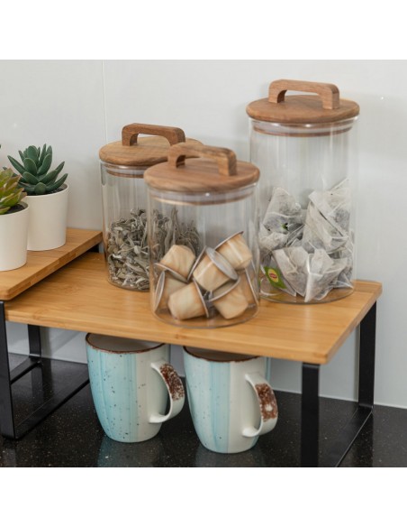 Δοχείο Αποθήκευσης Acacia 850ml Γυάλινο 9.7x12x17cm Με Κουτάλι εstia 01-17460